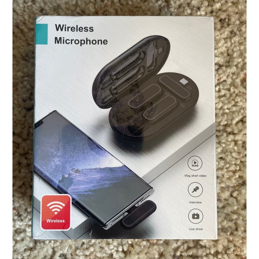 Hiievpu Wireless Lavaliere Microphone for iPhone & iPad - Two Microphones